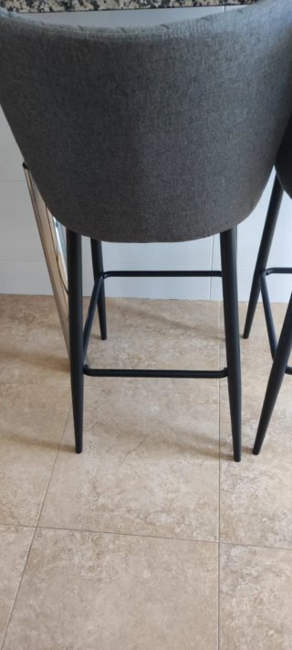 Taburetes altos PEBRINGE respaldo tela gris