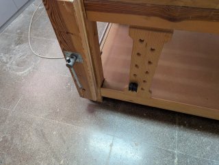 Banco de trabajo madera y hierro