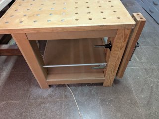 Banco de trabajo madera y hierro