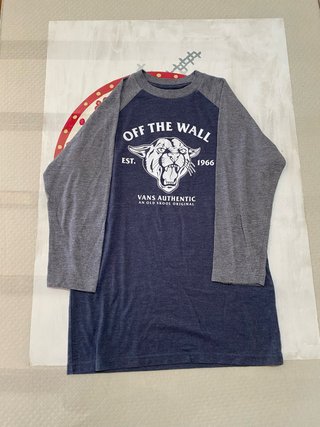Camiseta Vans Off The Wall Azul/Gris