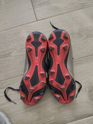Adidas Predator Botas Fútbol Plata y Rojo