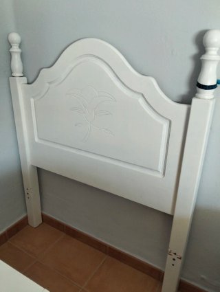 Cabecero cama 90 cm madera blanco