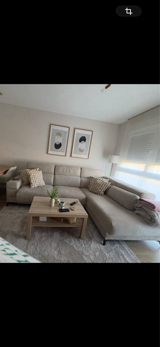 Sofá modular beige/gris tela