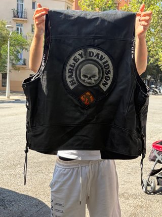 Chaleco Cuero Harley Davidson Skull