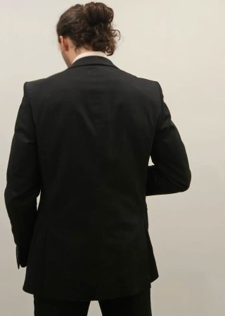 Traje Zara Negro Algodón