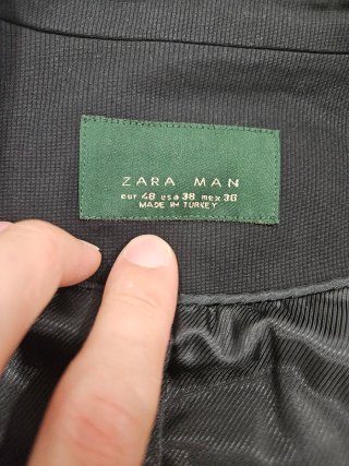 Traje Zara Negro Algodón