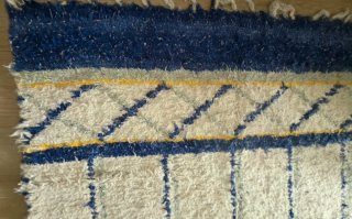 Alfombra Jarapa Azul y Blanca estilo Boho