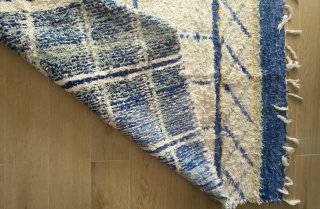 Alfombra Jarapa Azul y Blanca estilo Boho