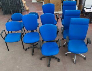 Sillas de oficina azules (pack)
