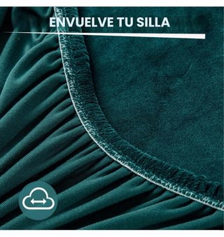4 Fundas Sillas Felpa Verde Esmeralda