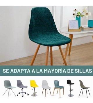 4 Fundas Sillas Felpa Verde Esmeralda