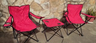 Set Sillas y Mesa Camping Rojas