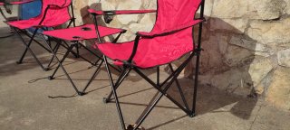 Set Sillas y Mesa Camping Rojas