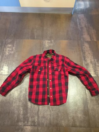 Chaqueta BSTR MOTO a cuadros roja XL