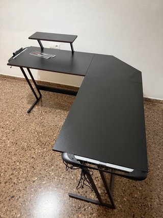 Escritorio Gaming Negro Fibra Carbono Nuevo