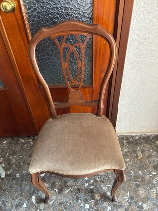 Conjunto de mesa de comedor + 6 sillas de madera