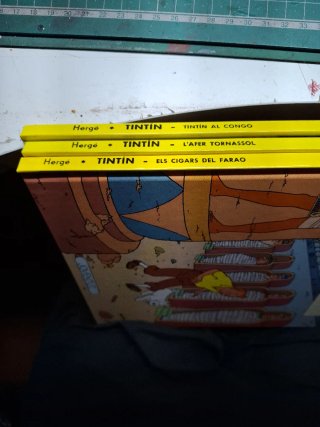Conjuntob3 tomos de Tintin en català.