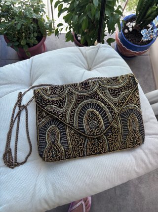 Bolso de fiesta Atmosphere negro y dorado