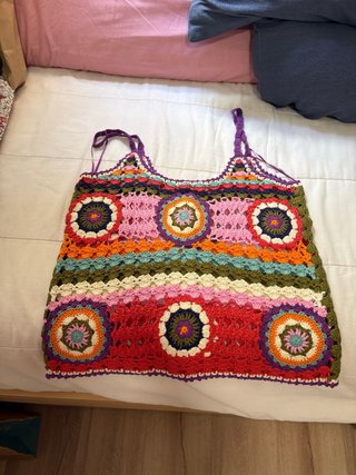 Top Crochet Zara Multicolor Talla Única