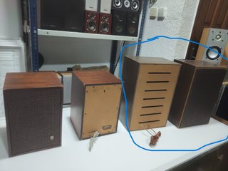 Pareja Altavoces Vintage Marrones