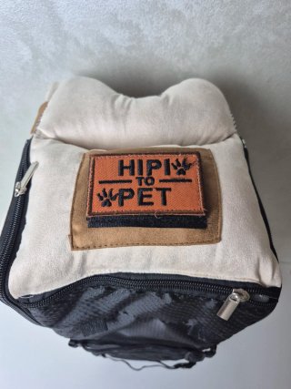 Seggiolino auto cane imbottito beige