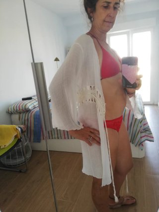 Kimono playero blanco con detalles crochet