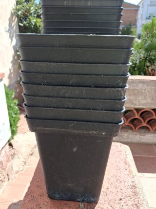 Lote de macetas de plástico
