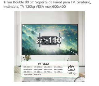 Soporte Pared TV LED/LCD/Plasma 120kg marca XTRARM