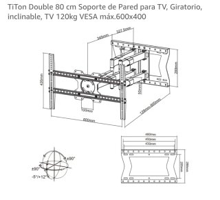 Soporte Pared TV LED/LCD/Plasma 120kg marca XTRARM