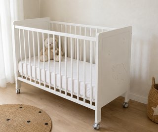 Cuna madera maciza blanca Bébécar