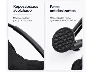 Silla de playa plegable negra