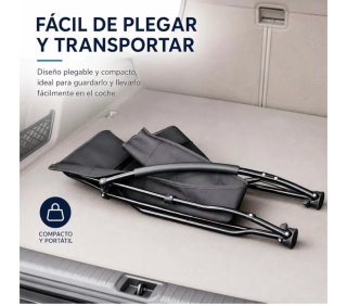 Silla de playa plegable negra