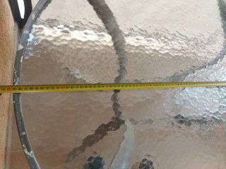 Mesa de jardín ovalada de aluminio y cristal
