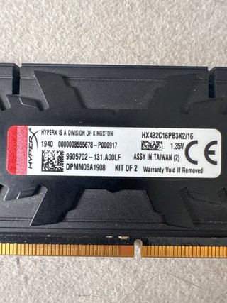 2x DDR4 HyperX Predator 16GB RAM