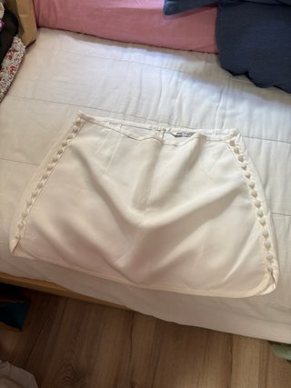 Falda Zara botones blanca