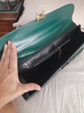 Bolso piel serpiente verde