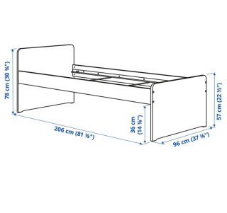 Cama individual Ikea SLAKT blanca