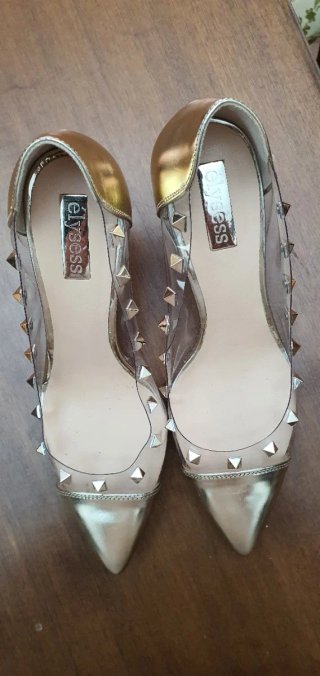 Zapatos de tacón transparentes Elysess dorados