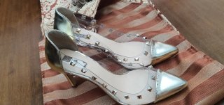 Zapatos de tacón transparentes Elysess dorados