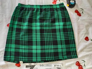 Falda Shein Cuadros Verde Talla L
