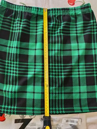 Falda Shein Cuadros Verde Talla L