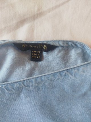 Blusa Massimo Dutti azul manga acampanada