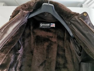 Chaqueta Schott NYC Talla 38 Marrón Piel
