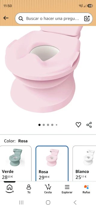Orinal bebé niña Ingenuity rosa