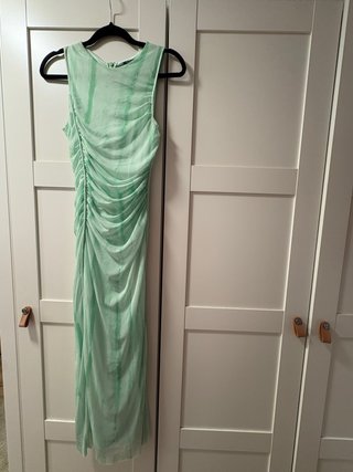 Vestido Zara fruncido verde talla única