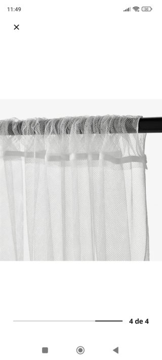 Barra Cortina Ikea IRJA y cortinas LILL Blanca