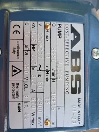 Bomba de agua eléctrica ABS AJ