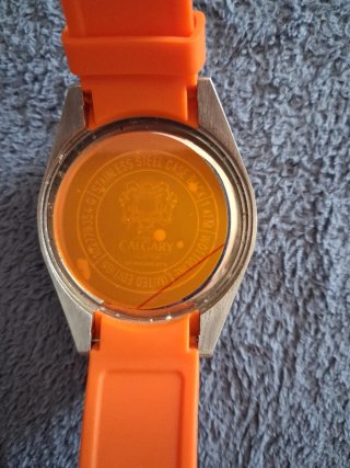 Reloj Calgary Cronógrafo Naranja y Plateado
