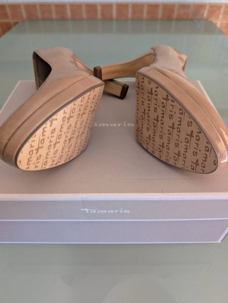 Zapatos Tamaris Tacón Beige Talla 37