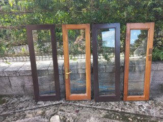 8 hojas de ventana madera castaño 107x36,5cm